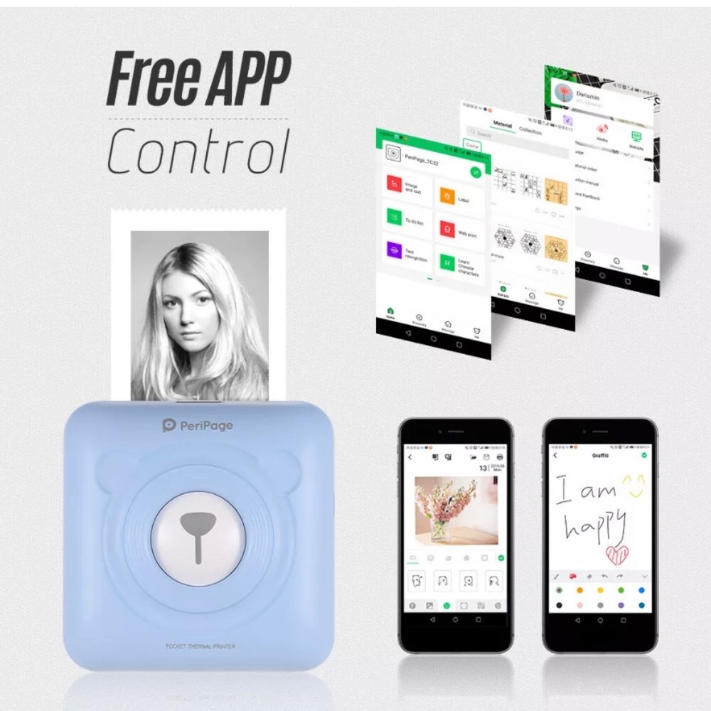 New Blue Peripage Portable Mini A6 Printer